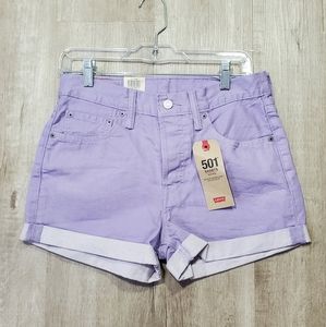 NWT Levi's 501 Mauve Purple Denim Shorts US 28